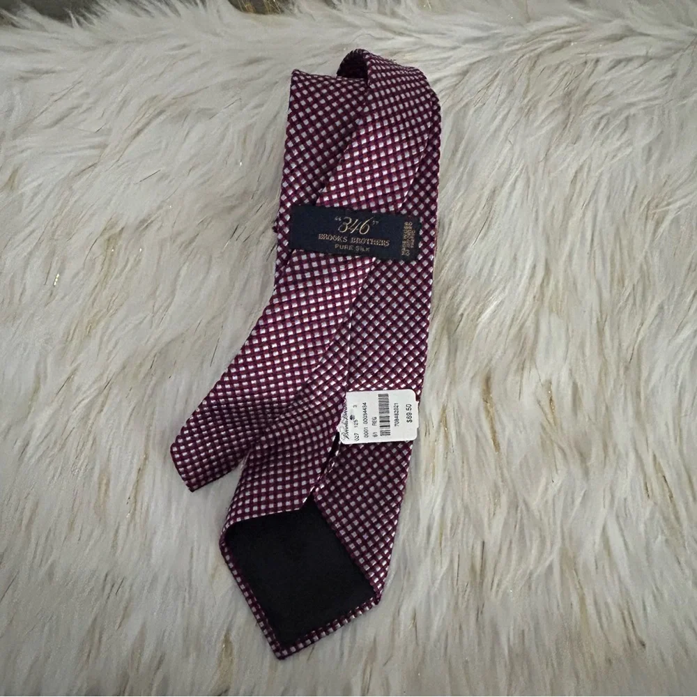 New Brooks Brothers Checkered Silk Tie
